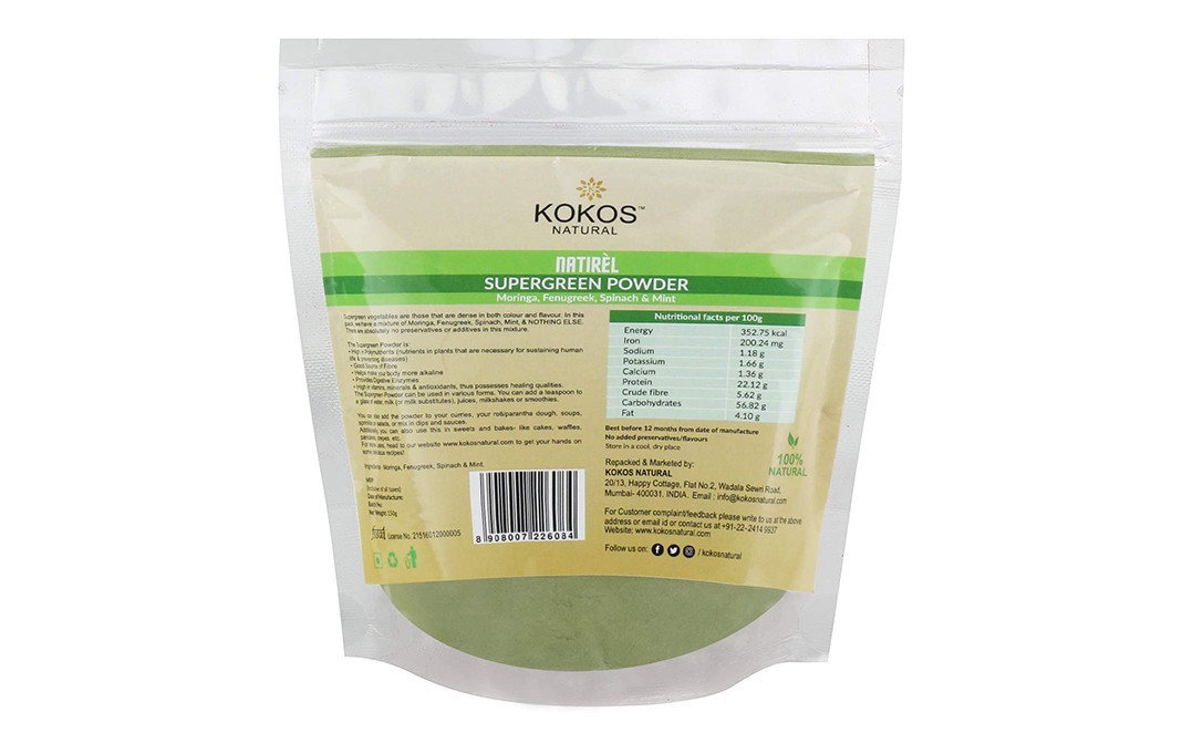 Kokos Natural Supergreen Powder    Pack  150 grams